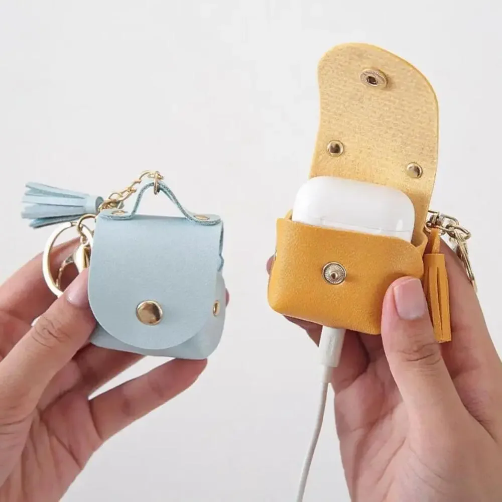 Earbud Case Keychain In Yellow - Picture 3 of 9